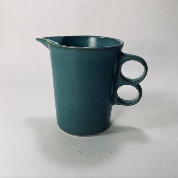 Bennington Potters Trigger Teal Creamer Double Handle Mid-Century Modern 1394 - Picture 4 of 13